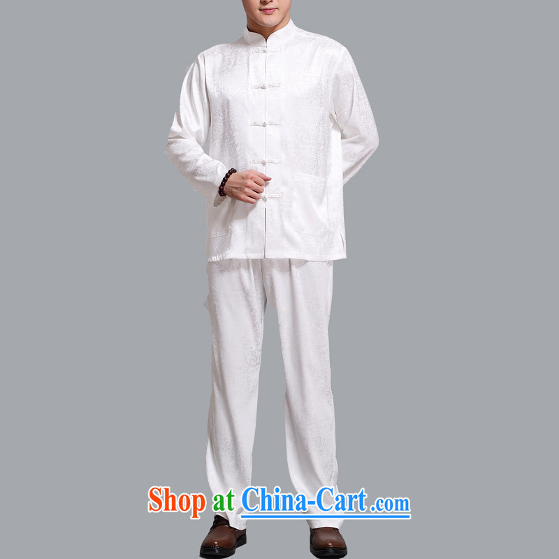 The Carolina boys spring and summer New Tang is in the men's long-sleeved elderly men tang on the elderly father Chinese men and Chinese White 4XL, AIDS, Tony Blair (AICAROLINA), online shopping