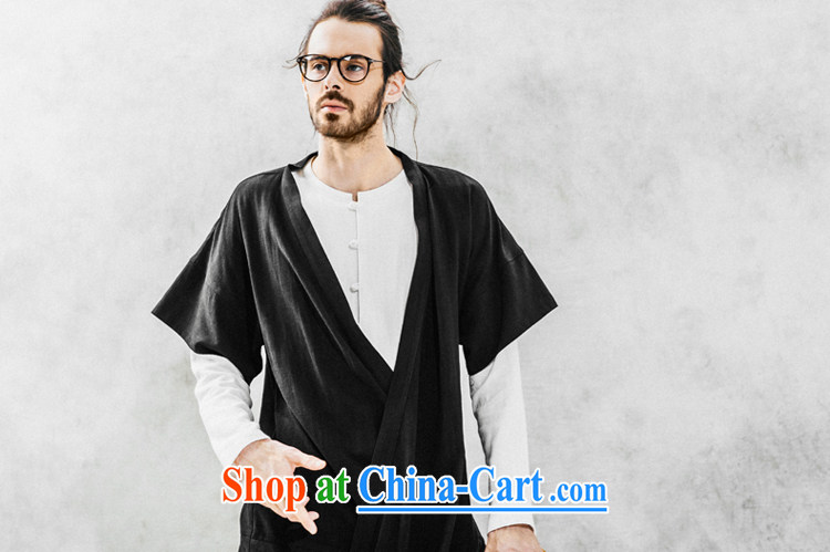 Fujing Qipai Tang China wind linen improved short-sleeved, served the Netherlands men's shawl relaxed retro, long wave Grand Prix original improved Chinese Cheongsams black are, pre-sale 7 day pictures, price, brand platters! Elections are good character, the national distribution, so why buy now enjoy more preferential! Health