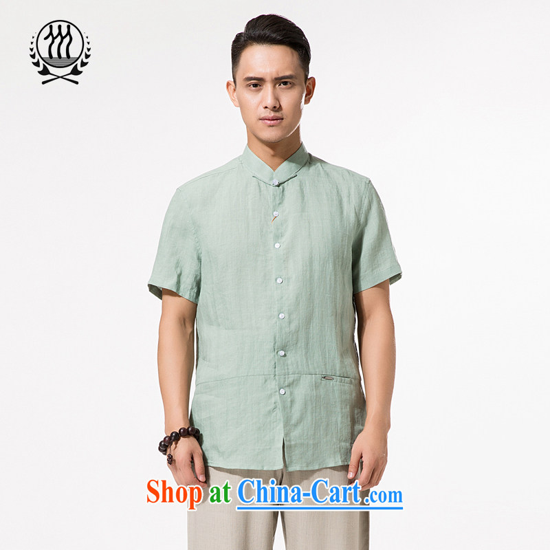 China ramie summer short-sleeved T-shirt, old men ramie Tang with XL men's cotton MA, for summer, short-sleeved T-shirt cotton the father with white XXXL/190, and mobile phone line (gesaxing), and, on-line shopping