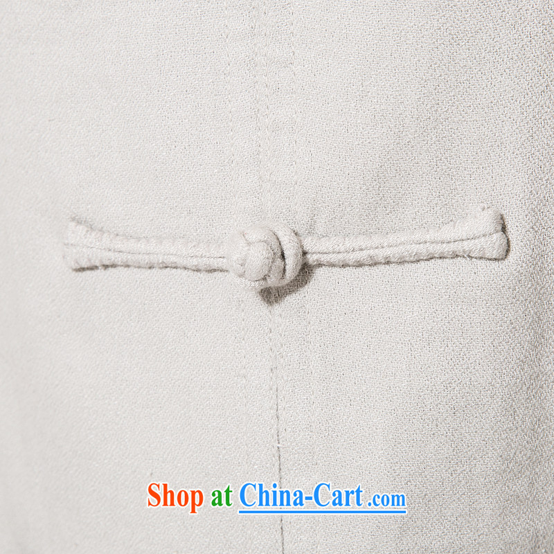 China wind in summer, and upscale fine ramie Tang with a short-sleeved T-shirt men's Chinese, manually for the buckle ramie short-sleeved T-shirt relaxed and comfortable ramie cloth short-sleeved gray XXXL/190, and mobile phone line (gesaxing), and, on-li