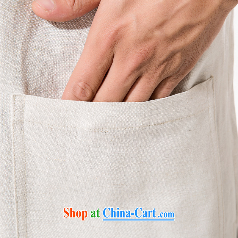 And 3 row cotton summer the Commission, short-sleeved shirt in the elderly, relaxed and comfortable cotton mA short-sleeved T-shirt China wind hand-tie cotton Ma Dad shirt with beige XXXL/190, and mobile phone line (gesaxing), and, on-line shopping