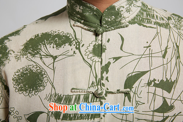 De-tong at the Summer 2015 new cotton Ma Man Tang with short-sleeved Chinese clothing green M/170 pictures, price, brand platters! Elections are good character, the national distribution, so why buy now enjoy more preferential! Health