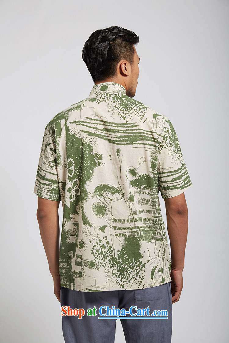 De-tong at the Summer 2015 new cotton Ma Man Tang with short-sleeved Chinese clothing green M/170 pictures, price, brand platters! Elections are good character, the national distribution, so why buy now enjoy more preferential! Health