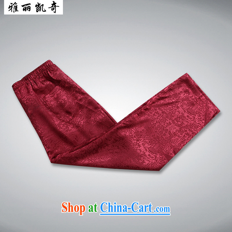 Alice, Kevin summer middle-aged Chinese short-sleeved T-shirt men's China wind, served with the middle-aged and older persons men's grandfather shirt summer Chinese short-sleeved Tang package red package 190, Alice, Kevin, and shopping on the Internet
