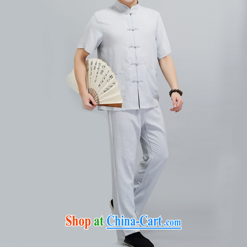 The Carolina boys men's Chinese middle-aged and older men and a short-sleeved Summer Package with middle-aged father older persons with short T-shirt Chinese men and cyan 4XL/190, the Tony Blair (AICAROLINA), online shopping