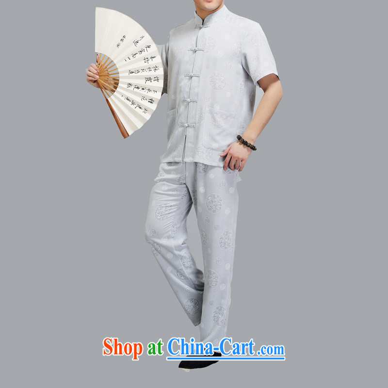 The Carolina boys summer 2015 Chinese men middle-aged Chinese jacket, men's kit T-shirt dress light gray 4 XL/190, the Tony Blair (AICAROLINA), shopping on the Internet