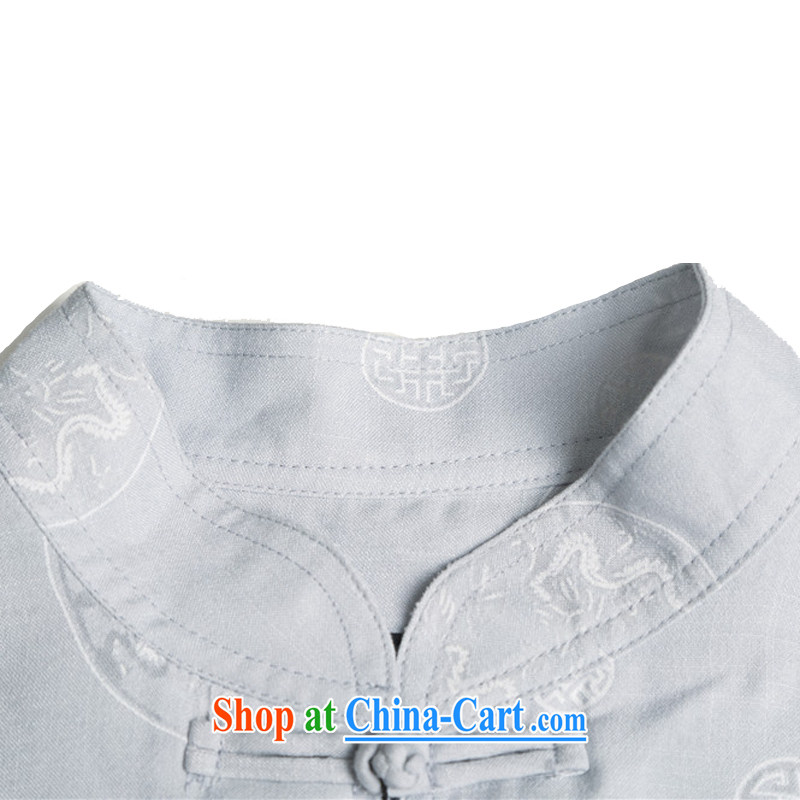 The Carolina boys summer 2015 Chinese men middle-aged Chinese jacket, men's kit T-shirt dress light gray 4 XL/190, the Tony Blair (AICAROLINA), shopping on the Internet