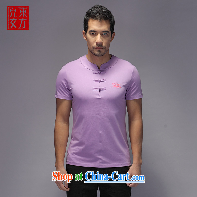 Oriental children China wind men's improved Chinese short-sleeved, for cultivating summer Chinese national costume is withholding the blue L, Oriental children, shopping on the Internet