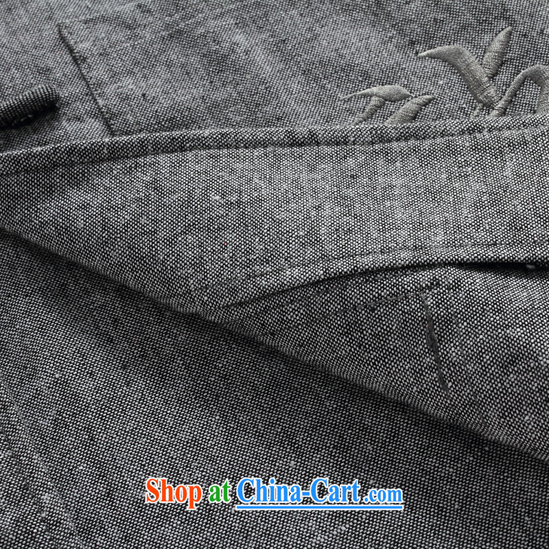 Men's short-sleeved Chinese summer 2015 new male Chinese linen short sleeved T-shirt T-shirt China wind, older men and Chinese D - 250 250 D Dark Gray M, Van Gogh (MUFONCE), online shopping