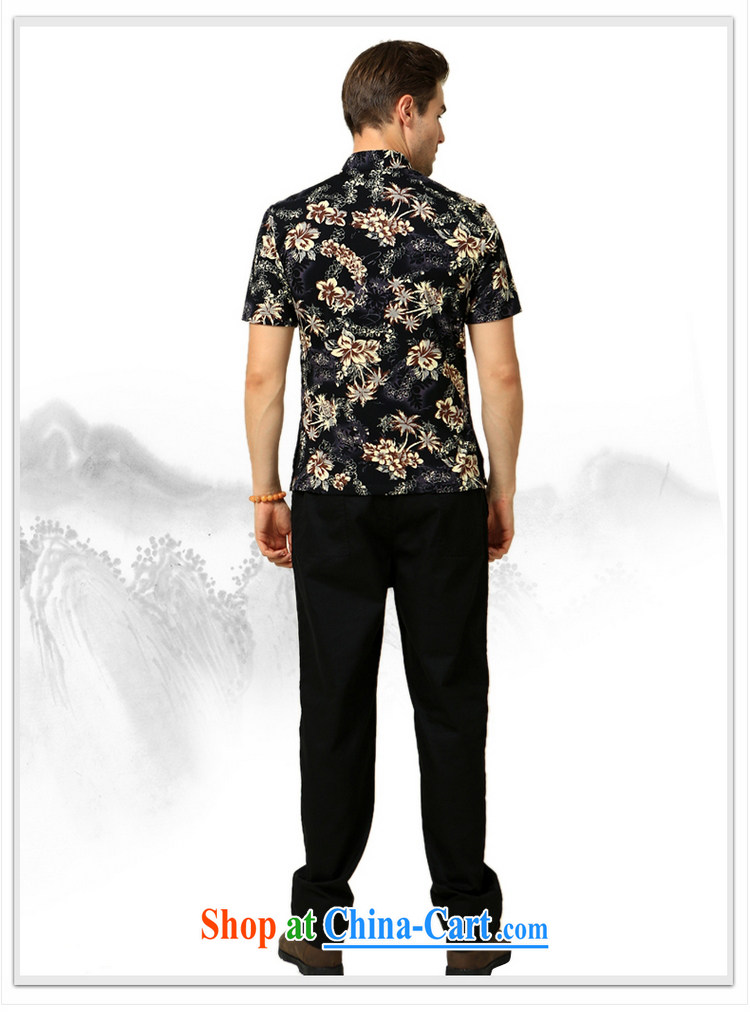 cool ocean 2015 summer new cotton double-satin men's Chinese T-shirt Chinese beauty Chinese wind shirt suit 180/XL pictures, price, brand platters! Elections are good character, the national distribution, so why buy now enjoy more preferential! Health