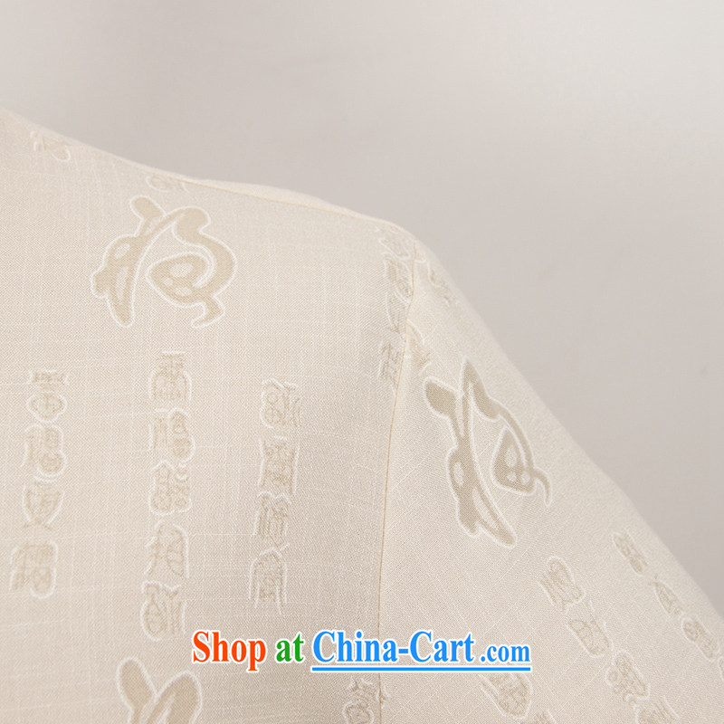 Van Gogh's annual linen Chinese men and long-sleeved package older-tie shirt cotton the Commission, served with Father kung fu shirt TCM 505 yellow 4 XL, Van Gogh-ho, shopping on the Internet