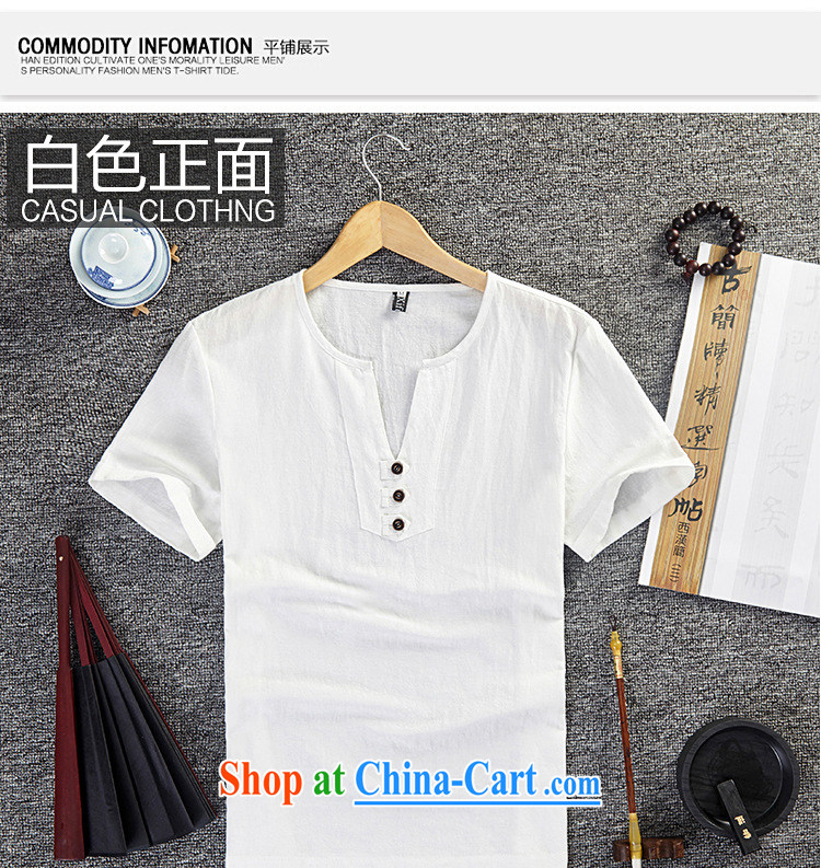 Old Mr Rafael Hui Carter (GUSSKATER) summer National wind linen clothes half sleeve larger units the commission T shirts China wind short-sleeved V for men's clothing, loose T-shirt white 5XL pictures, price, brand platters! Elections are good character, the national distribution, so why buy now enjoy more preferential! Health