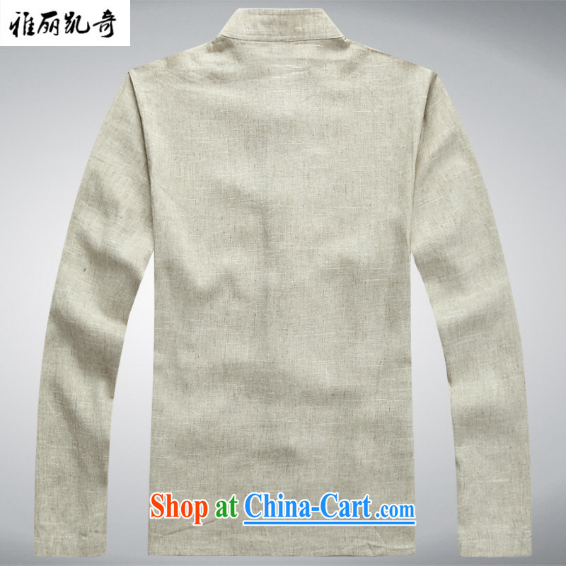 Alice Kay, Spring and Autumn Chinese Tang with linen-tie middle-aged men Tang load package and long-sleeved T-shirt kung fu T-shirt Dad installed China wind Han-serving Nepal gray suit T-shirt and pants XXXL/190, Alice, Kevin, shopping on the Internet
