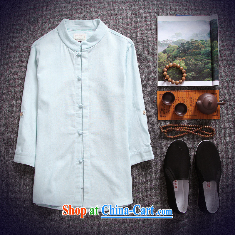 Dan Jie Shi original Chinese wind men's linen shirt Chinese Antique, for the withholding of cotton shirt the 7 sub-cuff Tang, Dan Jie Shi (DANJIESHI), shopping on the Internet