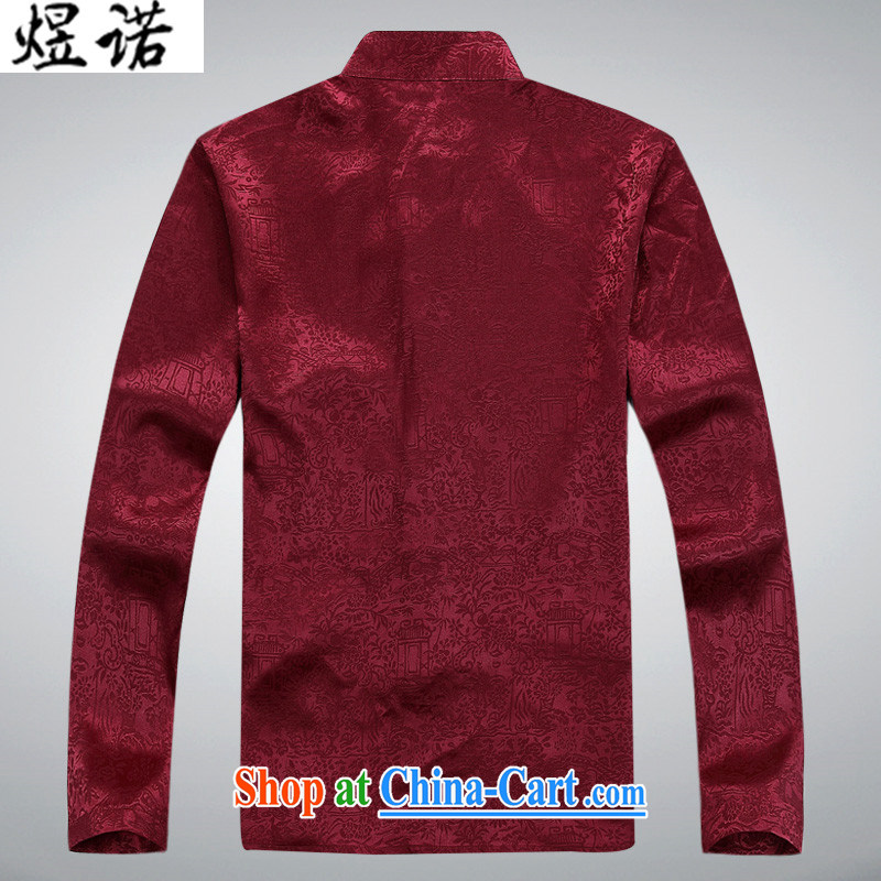 Become familiar with the new men's Tang with long-sleeved Kit older people in spring and summer with Han-grandfather jacket with Chinese, for retro casual shirt 8060 lucky Red Kit XXXL/190, familiar with the Nokia, and shopping on the Internet