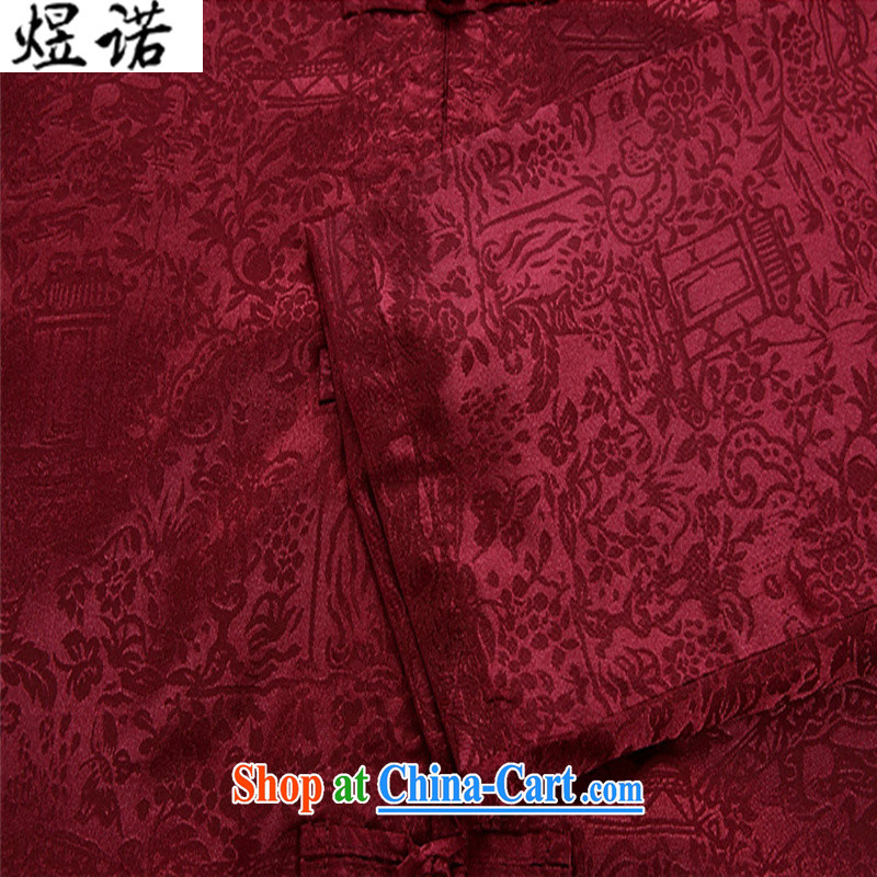 Become familiar with the new men's Tang with long-sleeved Kit older people in spring and summer with Han-grandfather jacket with Chinese, for retro casual shirt 8060 lucky Red Kit XXXL/190, familiar with the Nokia, and shopping on the Internet