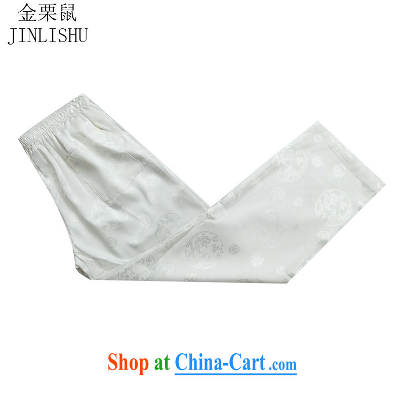 The poppy the Mouse summer men's Chinese package of short-sleeved Chinese Wind and manually load the detained Chinese shirt national dress shirt Grandpa loaded summer white package XXXL/190, the chestnut mouse (JINLISHU), online shopping
