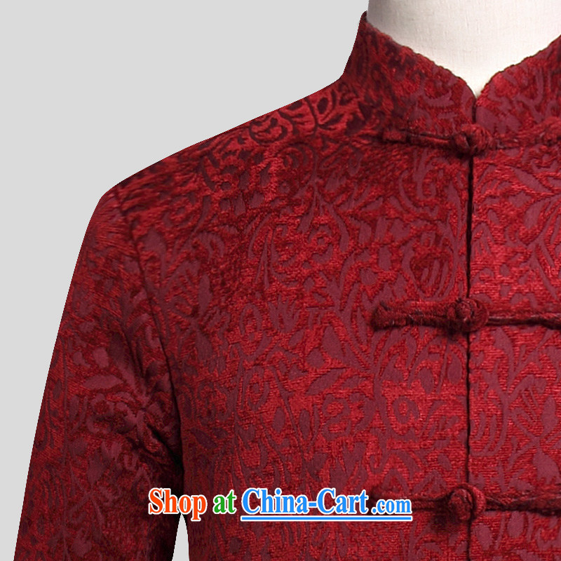 Van Gogh's annual fall and winter new Chinese men and long-sleeved jacket Chinese, manually for the withholding of the Chinese 816 W wine red 4 XL, Van Gogh-ho, and shopping on the Internet