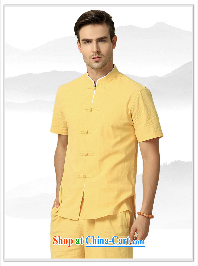 cool ocean 2015 summer New China wind men's Chinese short-sleeved shirt Chinese beauty, men's shirts for the yellow (short-sleeved) 185/XXL pictures, price, brand platters! Elections are good character, the national distribution, so why buy now enjoy more preferential! Health