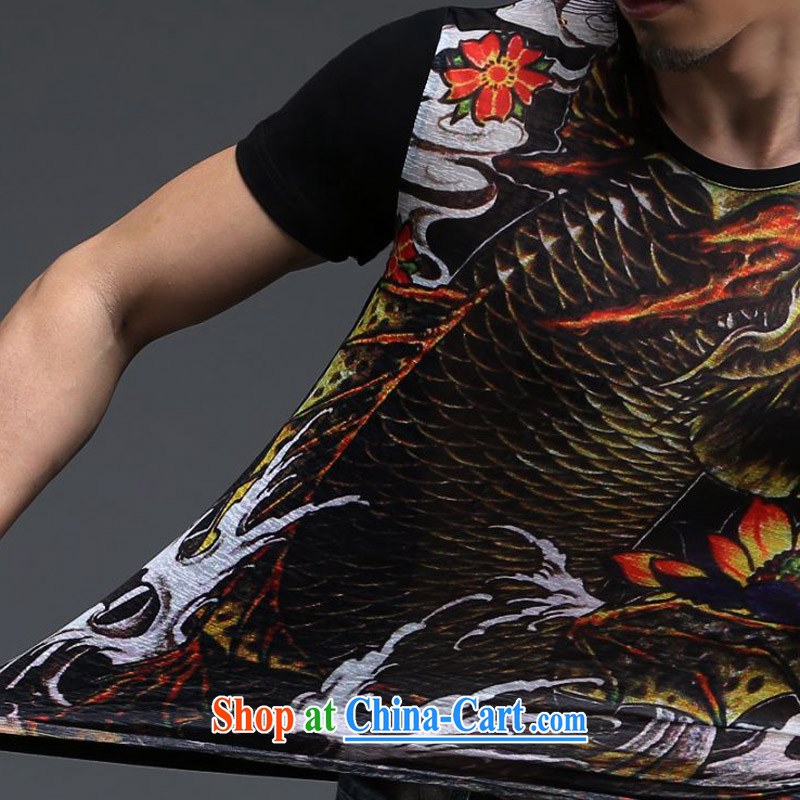 The sponsors of the summer short sleeved shirt T male China Tang is a solid color cotton men's shirts T round-neck collar, served RCK - 2015 2013 black XL (weight 135 - 145 jack), the sponsors (Alan), and, on-line shopping