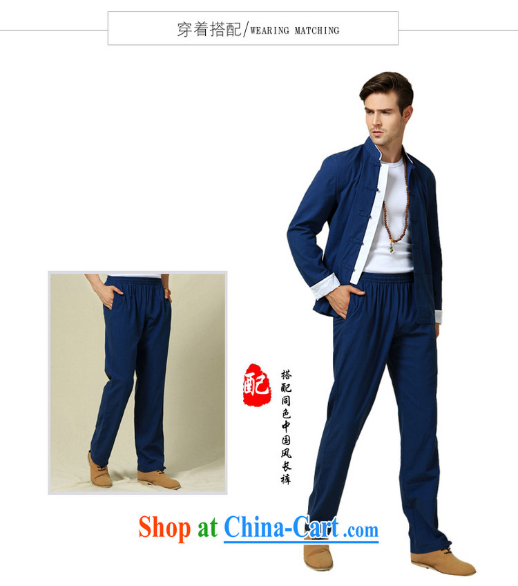 cool ocean 2015 New Men's Chinese long-sleeved shirt, for Chinese wind jacket and Chinese-tie retro shirt Navy (long-sleeved) 175/L pictures, price, brand platters! Elections are good character, the national distribution, so why buy now enjoy more preferential! Health