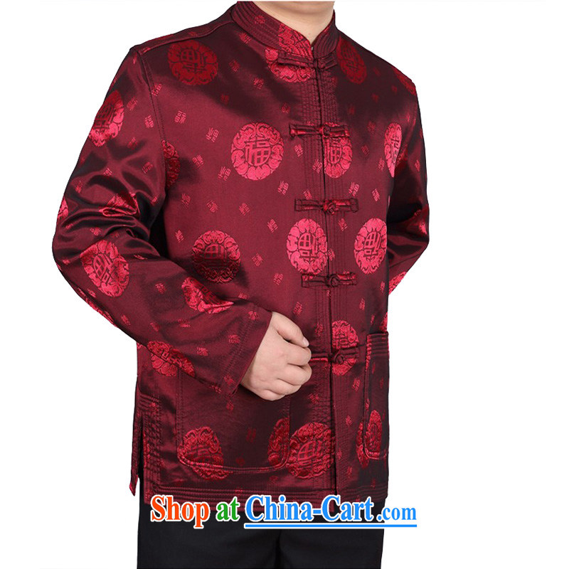 The chestnut mouse new, middle-aged and older persons Tang with long-sleeved sweater and middle-aged leading men's T-shirt men's national costume red XXXL, the chestnut mouse (JINLISHU), shopping on the Internet