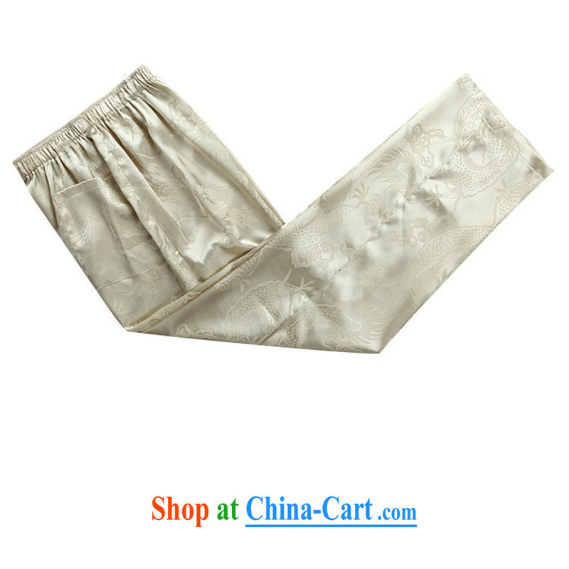 The chestnut Mouse middle-aged and older Chinese Kit long-sleeved summer middle-aged men Tang replace Kit father in older male beige Kit XXXL, the chestnut mouse (JINLISHU), and shopping on the Internet