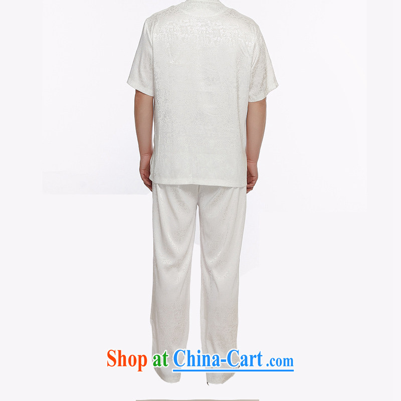 The chestnut mouse 2015 men's Chinese Kit from hot summer thin China wind-charge-back, older men's short-sleeved Chinese kit and white XXXL, the chestnut mouse (JINLISHU), shopping on the Internet