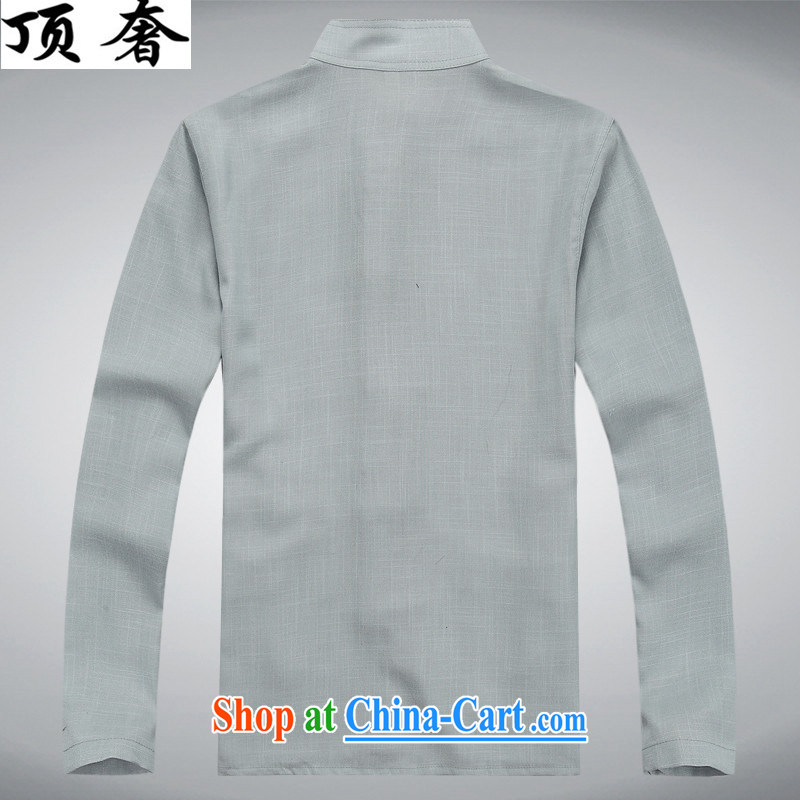 Top Luxury new Chinese men and short-sleeve kit cotton the Tang on the summer linen shirt Dad loaded the code national costumes National wind martial arts package cynosure long-sleeved clothes and long-sleeved red kit 43/190, the top luxury, shopping on t