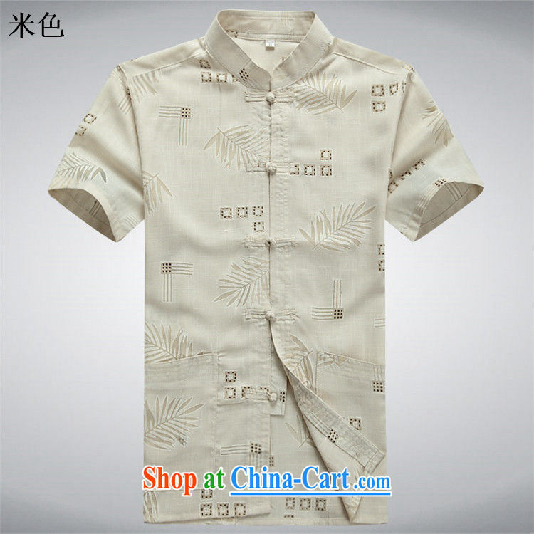 Putin's European Summer middle-aged and older short-sleeved cotton Tang Yau Ma Tei with middle-aged men China wind half-T-shirt men's father with his grandfather summer beige XXXL/190 pictures, price, brand platters! Elections are good character, the national distribution, so why buy now enjoy more preferential! Health