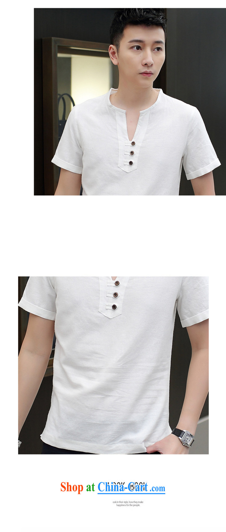 Dan Jie Shi thin short-sleeved T shirts and loose summer Korean cotton the linen trends V collar Y for men and T-shirt to the white XXL . pictures, price, brand platters! Elections are good character, the national distribution, so why buy now enjoy more preferential! Health