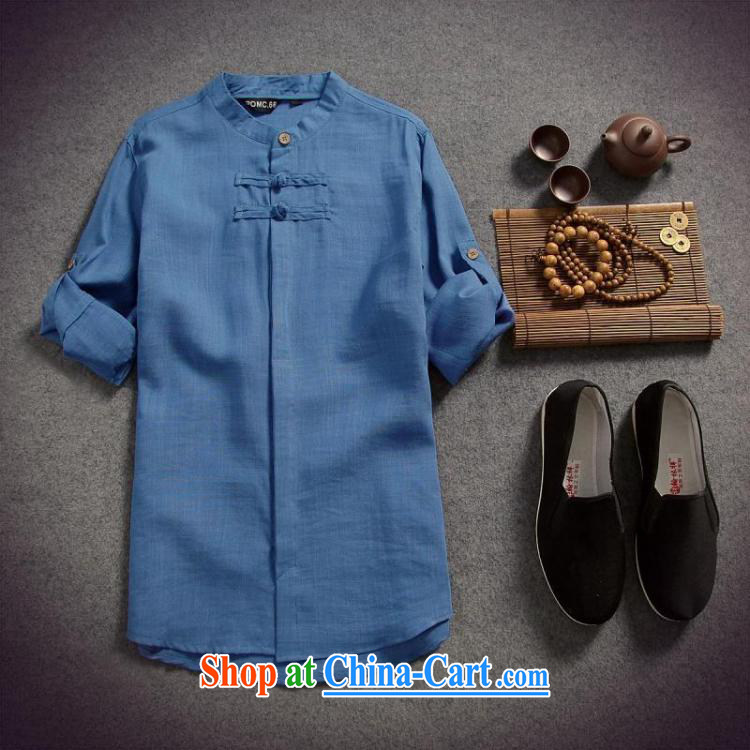 Dan Jie Shi 2015 spring and summer put male cotton the linen shirt men and the charge-back 7 T-shirt T-shirt original China wind beauty, light gray XXL pictures, price, brand platters! Elections are good character, the national distribution, so why buy now enjoy more preferential! Health