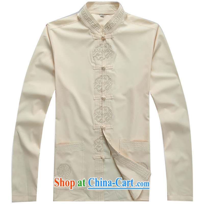 The chestnut mouse male Tang package installed, older Chinese men's long-sleeved T-shirt pants middle-aged Chinese middle-aged and older Chinese Kit yellow package XXXL, the chestnut mouse (JINLISHU), and shopping on the Internet
