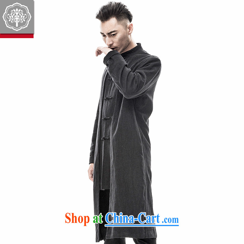 To tree Chinese men and Han-improved Chinese men's cotton autumn the coat, for the charge-back gown China wind Hyun-color 165/S, tree (EYENSREE), shopping on the Internet