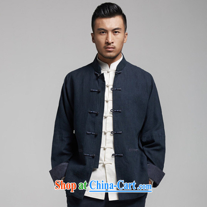 Wind, The 1000 pure Chinese double-shoulder tang on the 2015 autumn jacket embroidery and the high-end comfort and original Chinese Wind and dark blue 50/180, the church, and, on-line shopping