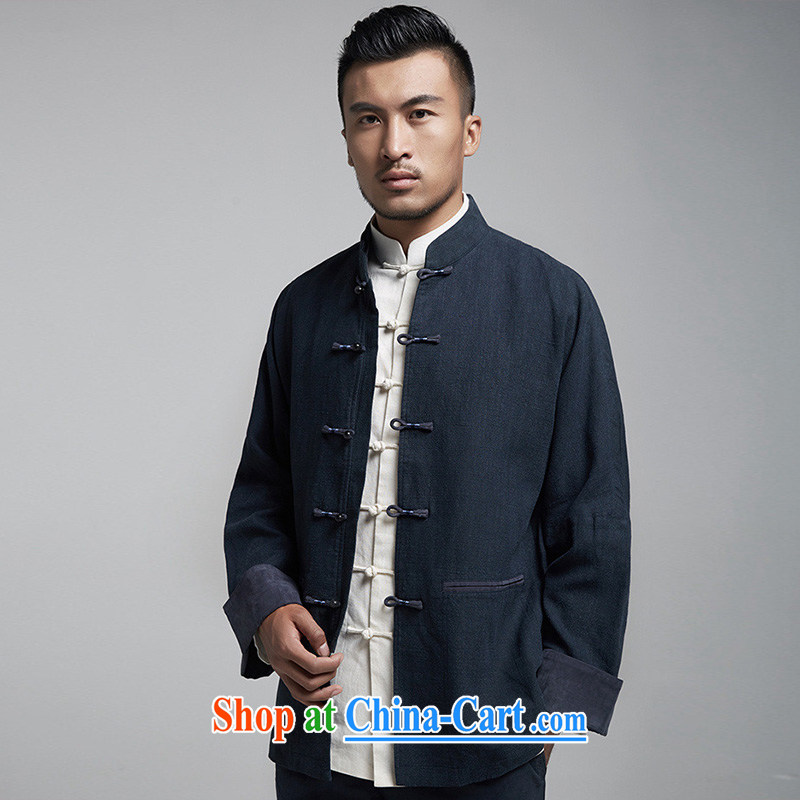 Wind, The 1000 pure Chinese double-shoulder tang on the 2015 autumn jacket embroidery and the high-end comfort and original Chinese Wind and dark blue 50/180, the church, and, on-line shopping