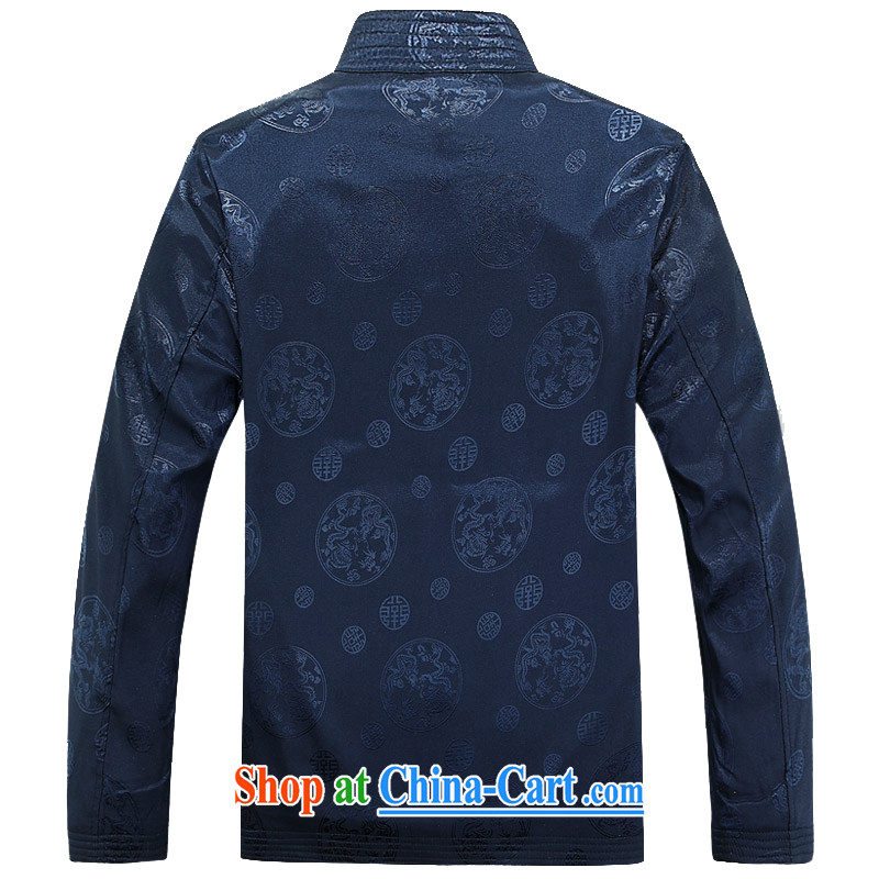The poppy the mouse and the old men Tang replace old clothes life-long-sleeved tie China wind Chinese Dress blue XXXL