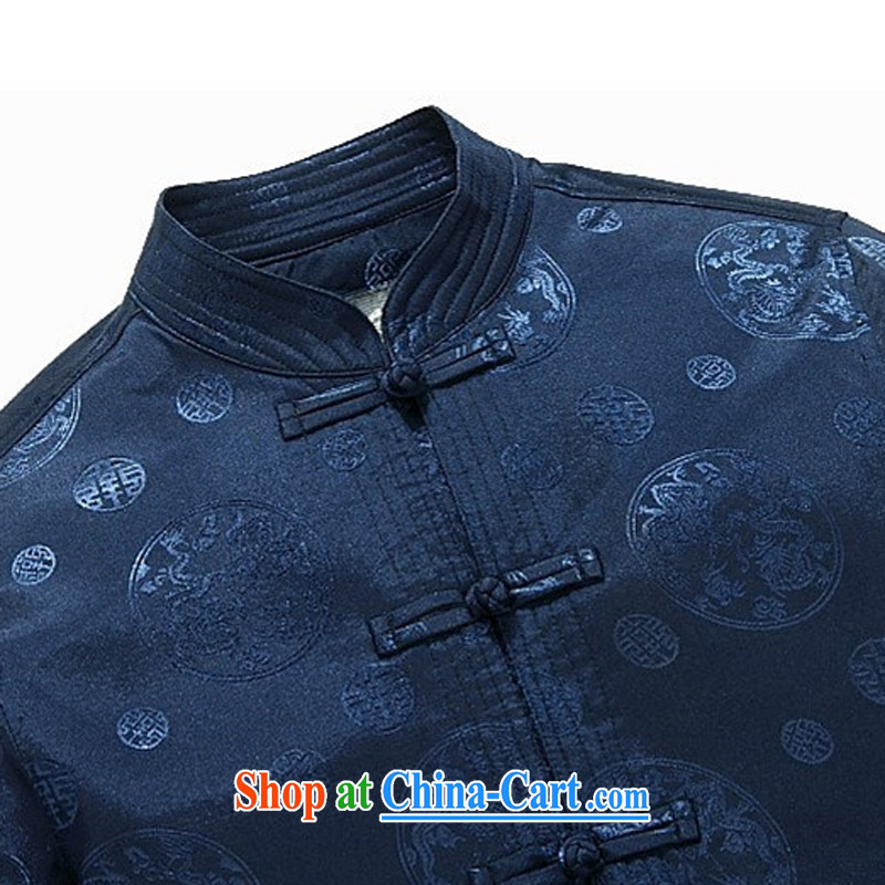 Kim Jong-il chestnut mouse and spring, older men tang on the elderly The Life clothing long-sleeved-tie China wind Chinese Dress blue XXXL, the chestnut mouse (JINLISHU), shopping on the Internet