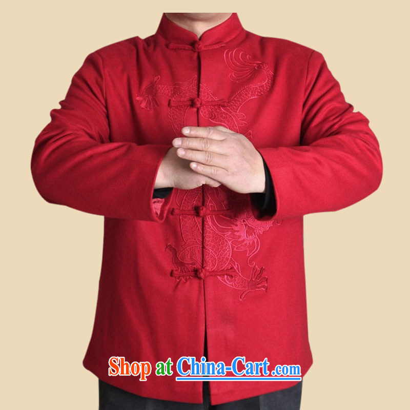 At stake the cloud-han-ethnic Chinese wind up for long-sleeved men's spring Chinese standard T-shirt jacket older Chinese DYF 717 red XXXL, stakeholders line cloud (YouThinking), and, on-line shopping