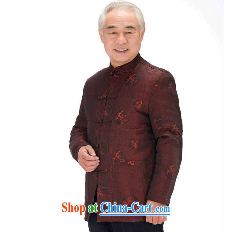 Stakeholders line cloud Tang with autumn and winter with thick quilted coat cotton suit Chinese improved Chinese T-shirt, old 腊梅 orchids flower DYD - 14,018 deep red 4 XL stakeholders, the cloud (YouThinking), and, on-line shopping