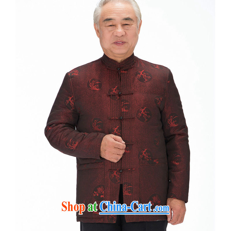 Stakeholders line cloud Tang with autumn and winter with thick quilted coat cotton suit Chinese improved Chinese T-shirt, old 腊梅 orchids flower DYD - 14,018 deep red 4 XL stakeholders, the cloud (YouThinking), and, on-line shopping
