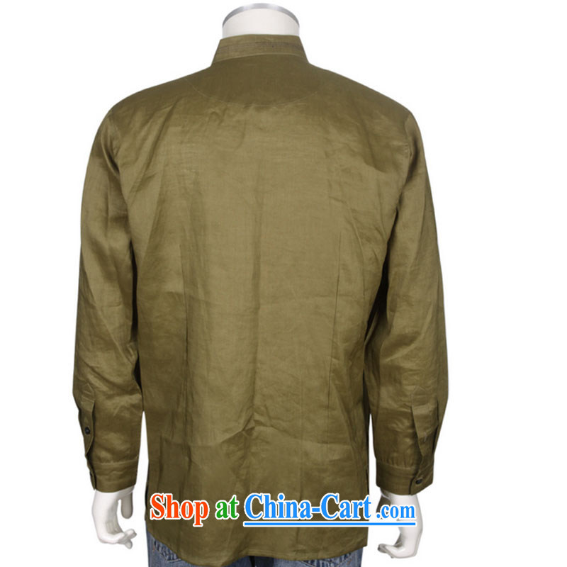 At stake line cloud improved Chinese Chinese men and taxi stand collar long-sleeved T-shirt with autumn retro shirt men and 100 solid ground DYA 1207 green beans XXXL stakeholders, the cloud (YouThinking), and, on-line shopping