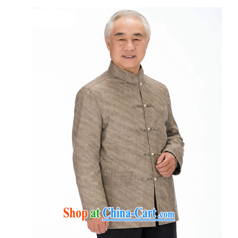 Stakeholders line cloud Chinese improved Korean Ma ribbed men washable leather Chinese elderly in leisure PU jacket DY 1322 khaki-colored XXXL stakeholders, the cloud (YouThinking), and, on-line shopping