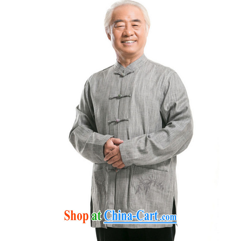 The stakeholders in the Cloud elderly father men Long-Sleeve father Tang jackets National Service middle-aged Chinese men and autumn DY loaded 0792 - 1 light gray XXXL stakeholders, the cloud (YouThinking), and, on-line shopping