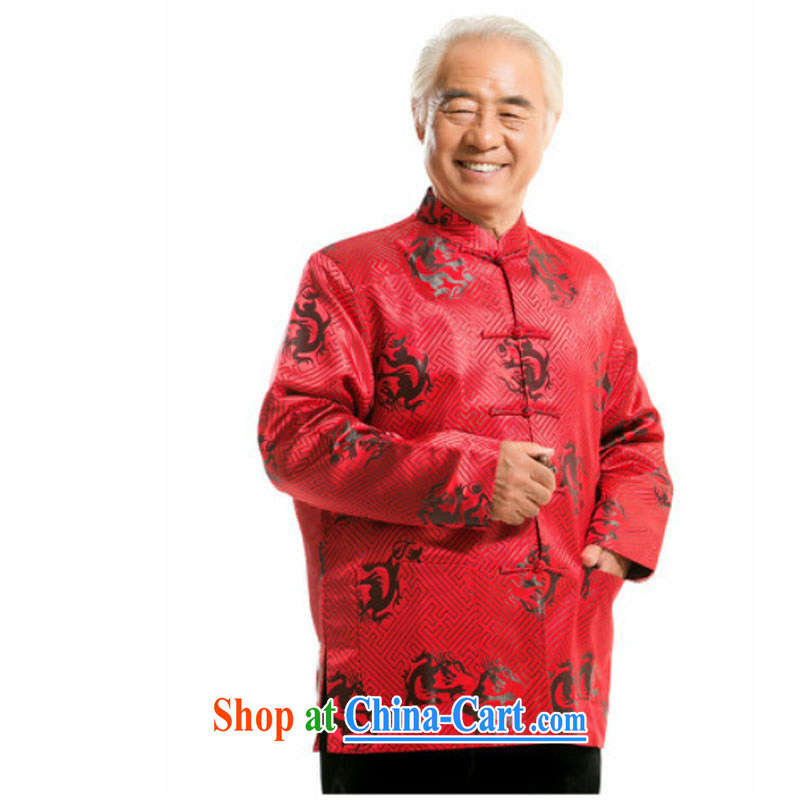 Stakeholders line cloud fall and winter coat father with Chinese men's upscale casual, for Chinese dragon personalized jacket DY 0756 deep red XXXL stakeholders, the cloud (YouThinking), and, on-line shopping