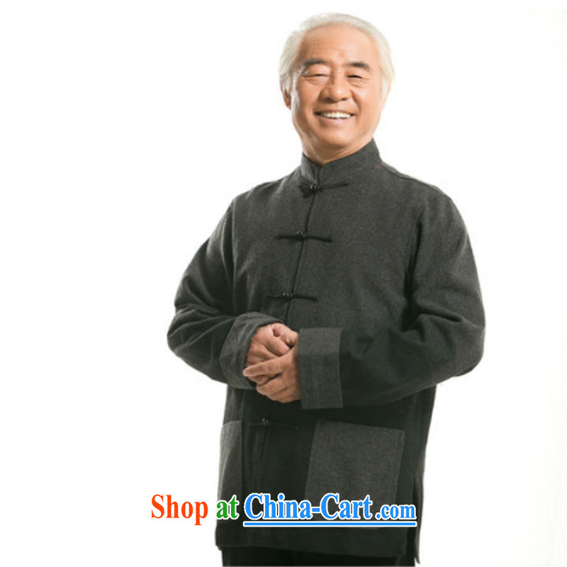 Stakeholders line cloud autumn and winter, new products, old men national improved father grandfather Tang on the spell-color T-shirt DY 0735 gray XXXL stakeholders, the cloud (YouThinking), and, on-line shopping