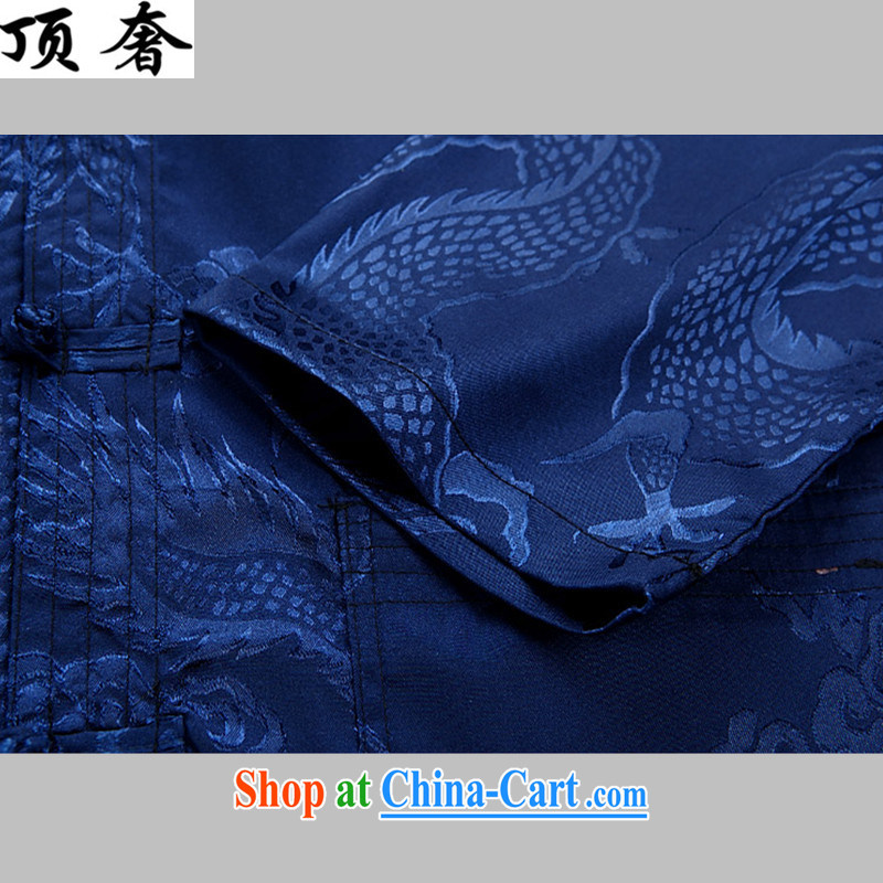 Top Luxury men's Chinese shirt Chinese men's long-sleeved Kit China wind spring loaded loose Edition black men and set-back for the Chinese Han-exercise clothing Blue Kit XXXL/190 and the top luxury, shopping on the Internet