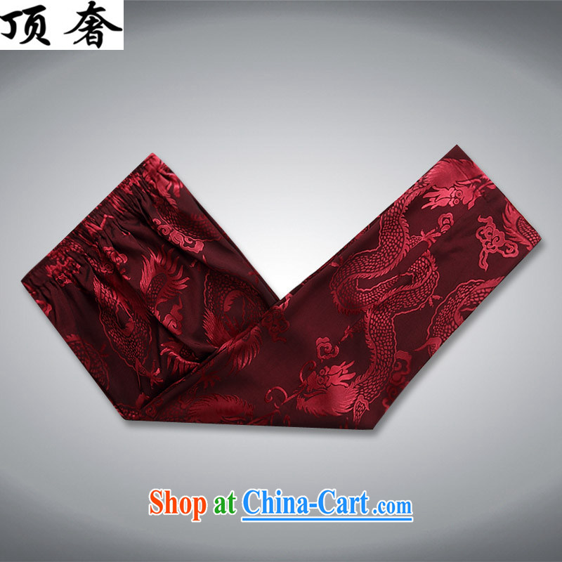 Top Luxury men's Chinese shirt Chinese men's long-sleeved Kit China wind spring loaded loose version men and set the snap, for Chinese Han-dresses and clothes Red Kit XXXL/190, with the top luxury, and shopping on the Internet