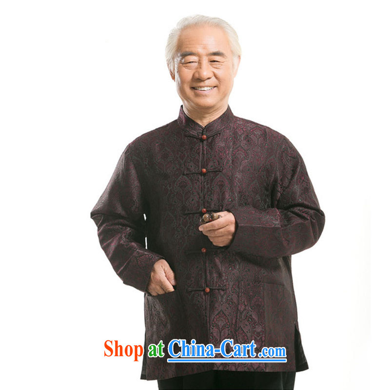 Stakeholders line cloud Chinese Tang with autumn and winter brocade coverlets long-sleeved T-shirt, older Chinese T-shirt, for Chinese DY 0727 deep red XXXL stakeholders, the cloud (YouThinking), and, on-line shopping