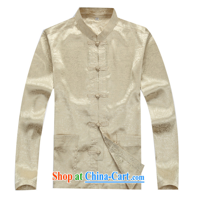 The poppy the Mouse men Tang package with the Kowloon short-sleeved traditional cultural clothing China wind men Chinese men and a short-sleeved Chinese Dress beige Kit XXXL, the chestnut mouse (JINLISHU), online shopping